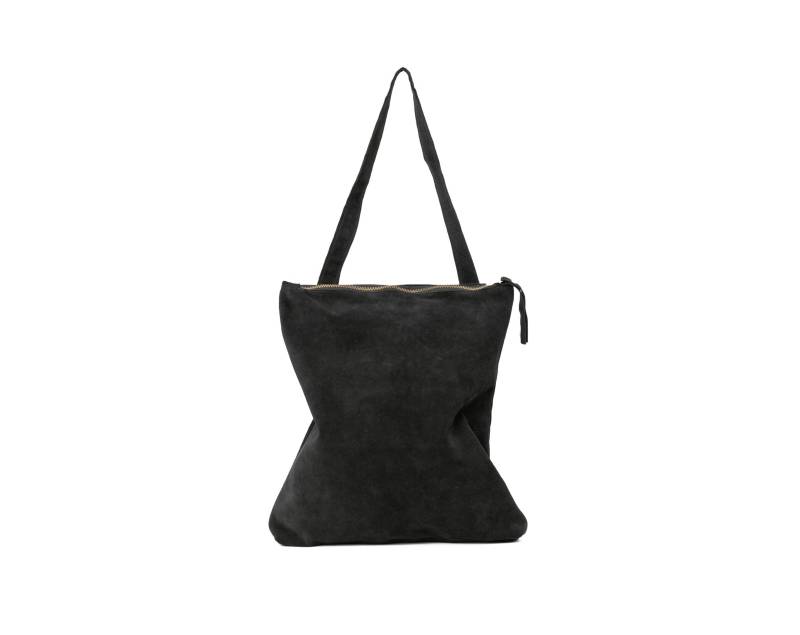 Schwarze Wildledertasche, Ledertasche, Wildlederhandtasche, Reißverschlusstasche Schwarze Wildledertasche, Ledertasche, Wildlederhandtasche, Reißverschlusstasche von BagsByPancha