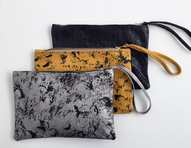 Silber Ledertasche, Leder Clutch, Kleine Lederhandtasche, Clutch Tasche Silber Ledertasche, Leder Clutch, Kleine Lederhandtasche, Clutch Tasche von BagsByPancha