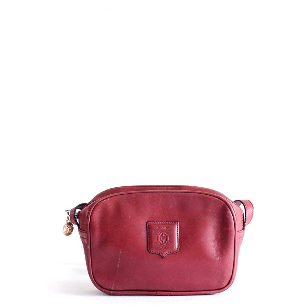 Vintage Celine Weinrote Leder Umhängetasche Vintage Celine Weinrote Leder Umhängetasche von BagsTalk