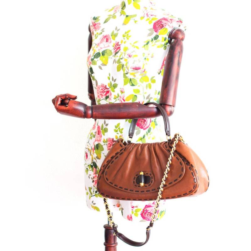 Vintage Moschino Braune Lederhandtasche Vintage Moschino Braune Lederhandtasche von BagsTalk