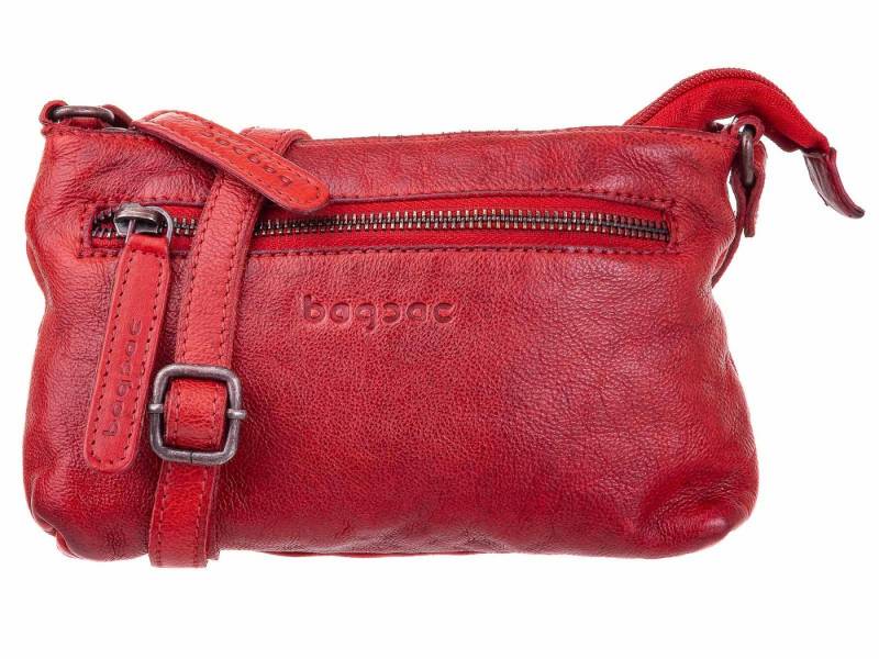 Bagsac Umhängetasche Casual Damen Leder Umhängetasche B486006 (ein Stück, 1-tlg., ca. B/H/T 21/13/1 cm), geprägtes Logo von Bagsac