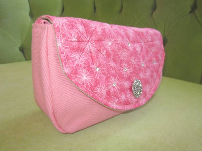 Pfirsich Und Koralle Stoff Handtasche, Geldbörse Oder Kupplung von BagsbyPattio