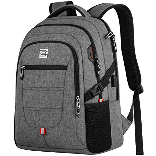 Bagsure Laptop-Rucksack, 15.6 Zoll Reiserucksack für Herren mit USB-Ladeanschluss, langlebiger, wasserabweisender Wanderrucksack für Männer, Computer-Rucksack, Schule, lässiger Tagesrucksack, Schwarz von Bagsure