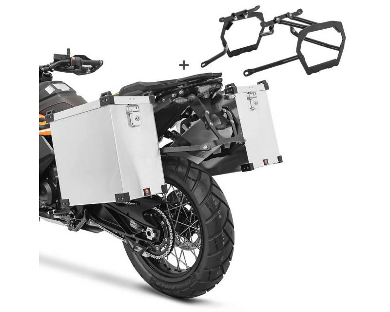 Bagtecs Kofferset Alu Koffer Set für BMW R 1200 GS 04-12 Namib 35-40 L mit Kofferträger von Bagtecs