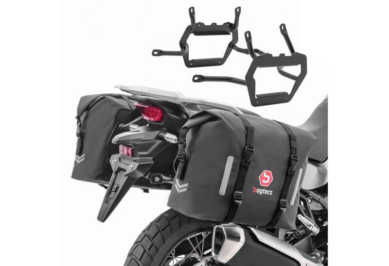 Bagtecs Kofferset Satteltaschen Set WP8 für Honda Transalp XL 750 23-25 + Kofferträger von Bagtecs