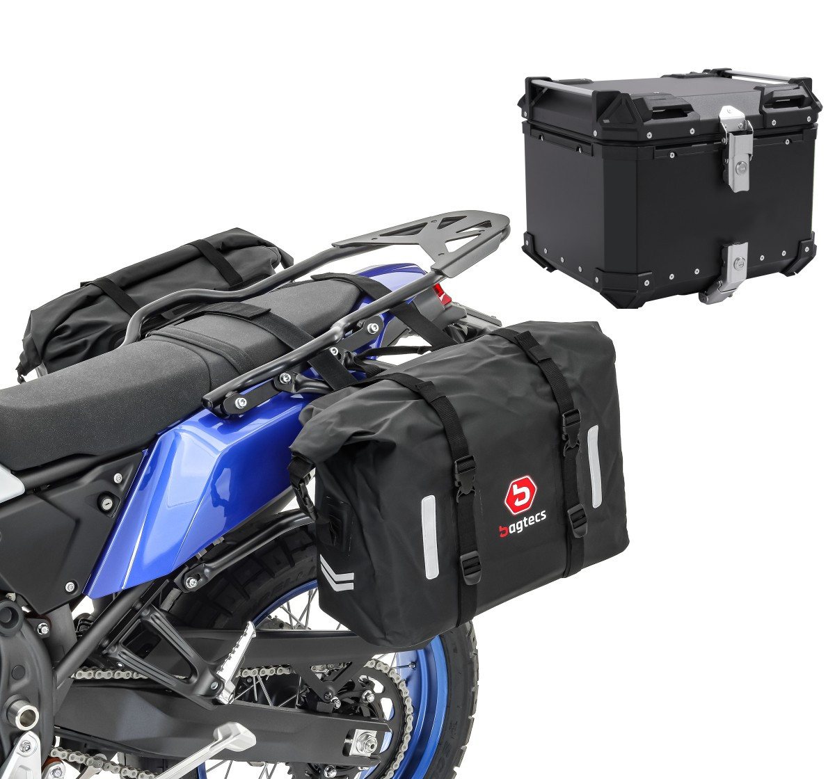 Bagtecs Kofferset Satteltaschen Set für Yamaha Tenere 700 + Alu Topcase WP8 von Bagtecs