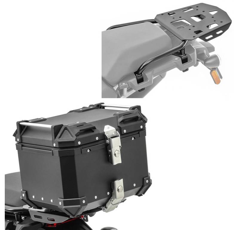 Bagtecs Reisetasche Alu Topcase XB35 + Gepäckträger passend für Harley Davidson Pan Americ von Bagtecs