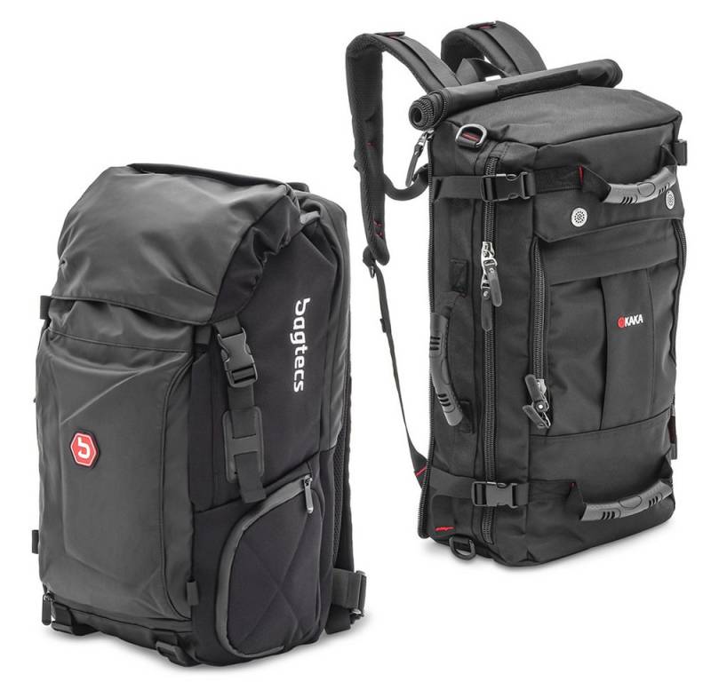 Bagtecs Reisetasche Rucksack HX5 Hecktasche 45Ltr + Rucksack RG5 Hecktasche 35Ltr in schwa von Bagtecs