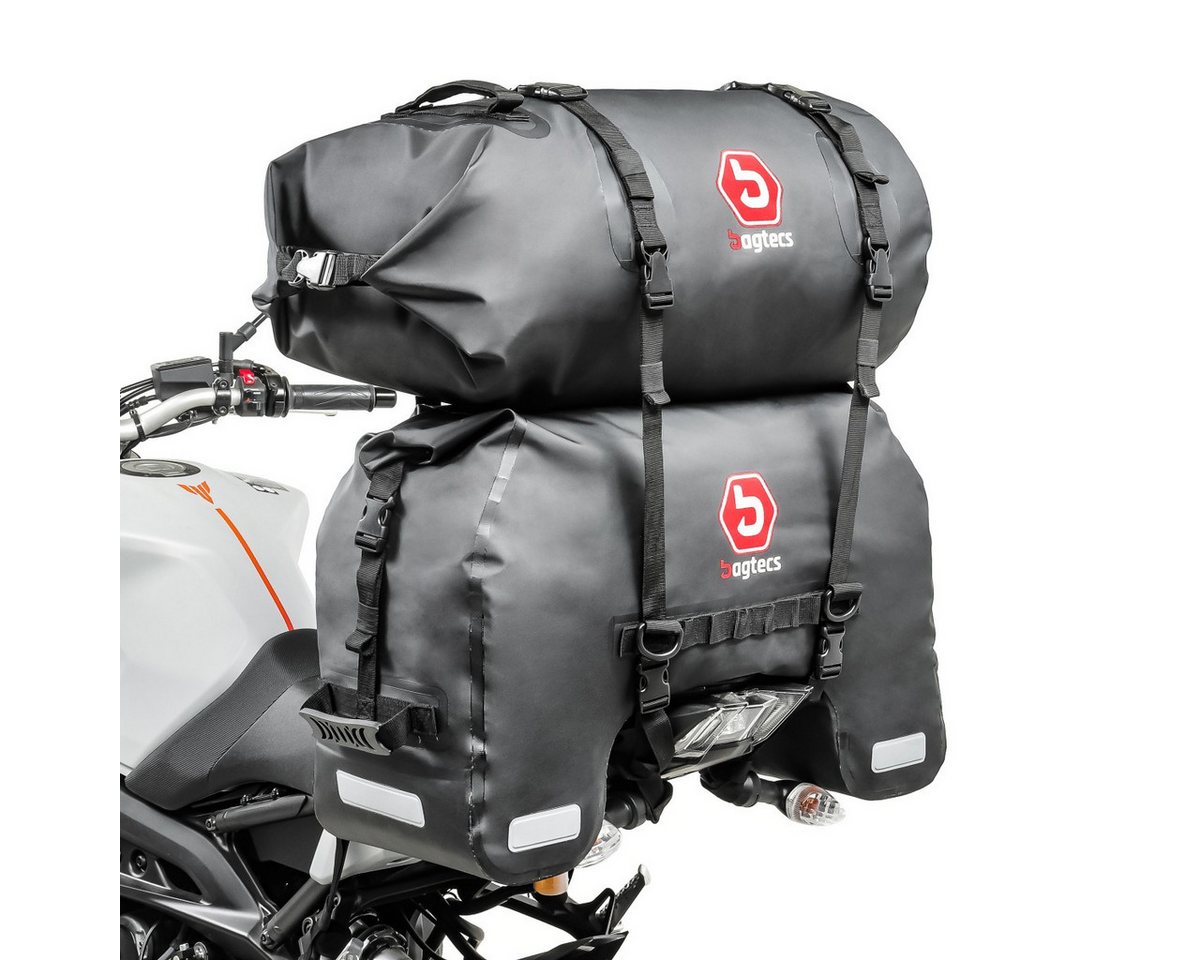 Bagtecs Reisetasche Set Motorrad Hecktasche SX45 + Gepäckrolle RB30 # Volumen 75 Liter von Bagtecs