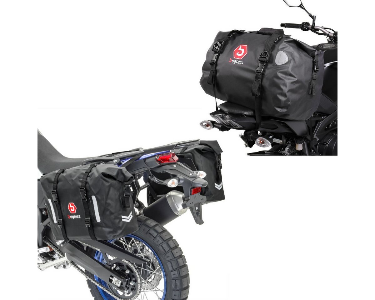 Bagtecs Reisetasche Set: Hecktasche 40l + Satteltaschen WP8 2x30L Rollverschluss Seitentas von Bagtecs