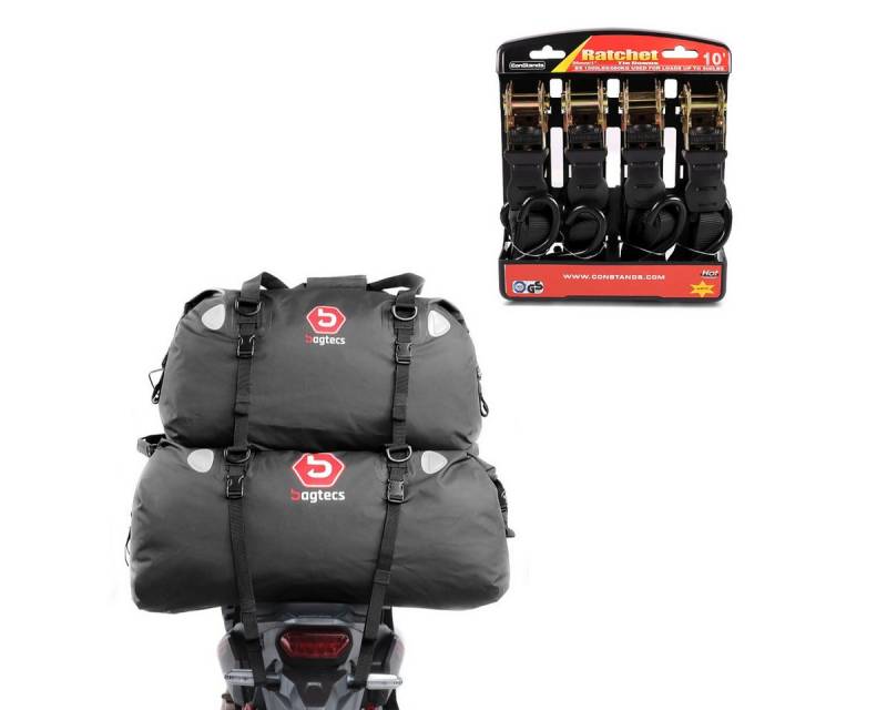 Bagtecs Reisetasche Set: Hecktasche Set XF80 + XF60 Volumen 140 L Dry Bag Wasserdicht + Sp von Bagtecs