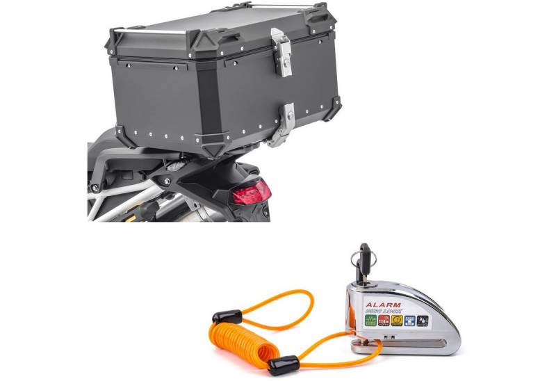 Bagtecs Reisetasche Set: Motorrad Alu Top Case XB65 Alu univ. 65L sw # mit Bremssscheibens von Bagtecs