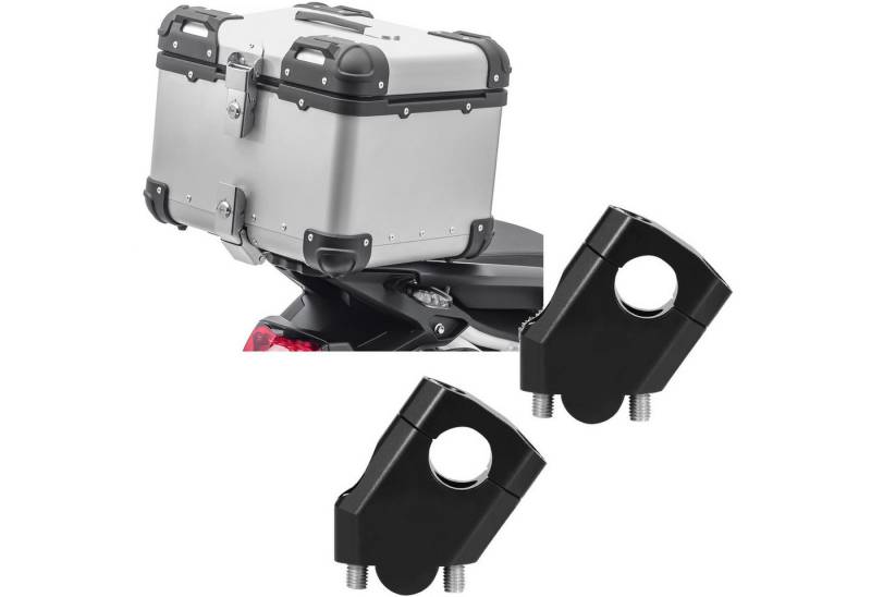 Bagtecs Reisetasche Set: Motorrad Alu Top Case XS45 Alu univ. 45L silber # mit Lenkererhöh von Bagtecs