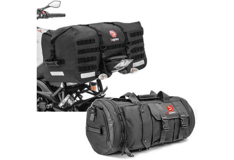 Bagtecs Reisetasche Set: Motorrad Hecktasche SX70 70Ltr wasserdicht in sw # mit Motorrad H von Bagtecs