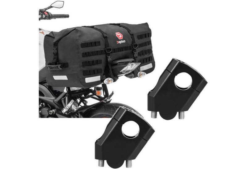 Bagtecs Reisetasche Set: Motorrad Hecktasche SX70 70Ltr wasserdicht sw # mit Lenkererhöhun von Bagtecs