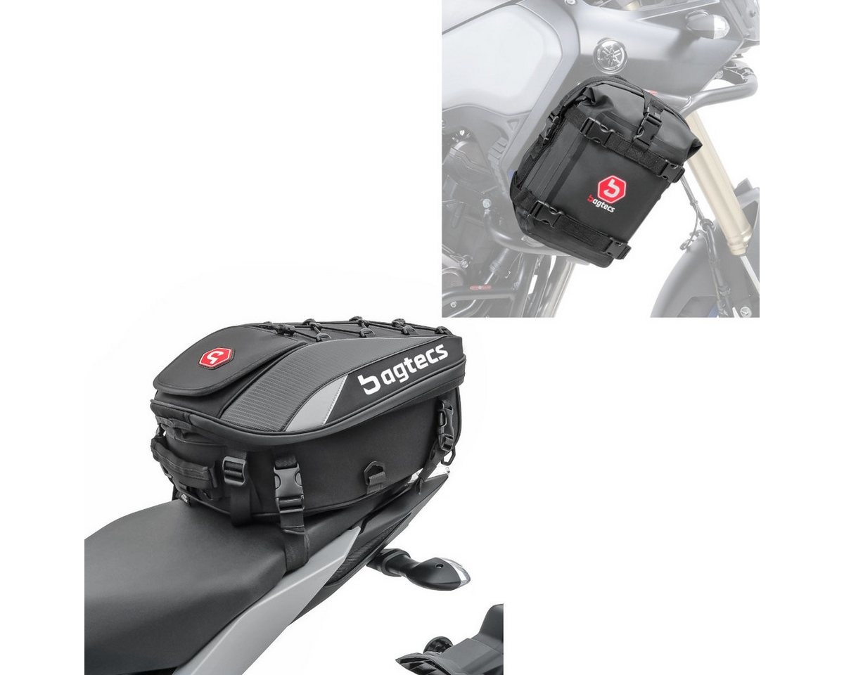 Bagtecs Reisetasche Set: Motorrad Hecktasche X30 Soziustasche erweiterbar 20-30Ltr sw # mi von Bagtecs