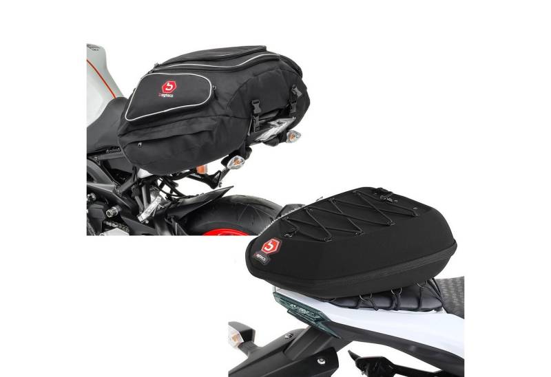 Bagtecs Reisetasche Set: Motorrad Hecktasche # X50 Gepäcktasche hinten 50Ltr in schwarz + von Bagtecs