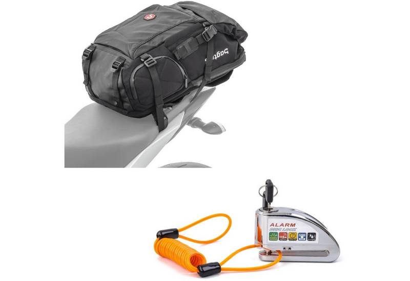 Bagtecs Reisetasche Set: Motorrad Rucksack HX5 wd. 45Ltr mit Helmhalterung # mit Bremsssch von Bagtecs