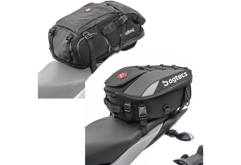 Bagtecs Reisetasche Set: Rucksack HX5 Hecktasche wd. 45Ltr + Hecktasche Soziustasche erwei von Bagtecs