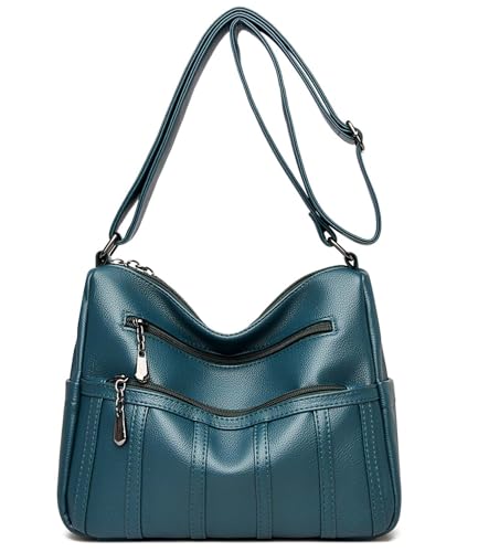 Bagtopia Geldbörsen für Damen, weiches PU-Leder, Designer-Handtaschen, Hobo-Tasche, Crossbody-Tasche, Taschenbücher, 1-m789-blau von Bagtopia