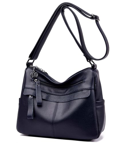 Bagtopia Geldbörsen für Damen, weiches PU-Leder, Designer-Handtaschen, Hobo-Tasche, Umhängetasche, Taschenbücher, 3-hg796-blau von Bagtopia