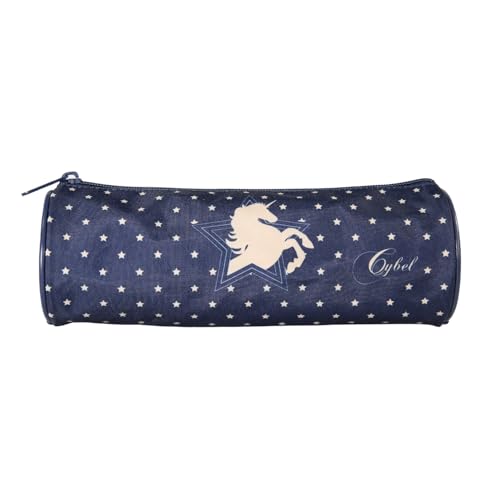 Bagtrotter - Cybel -Rundes Schulranzenetui - Marine - 1 Fach mit Reißverschluss - 22x7x7cm - Material Polyester - Schulzubehör und Schreibwaren von Bagtrotter