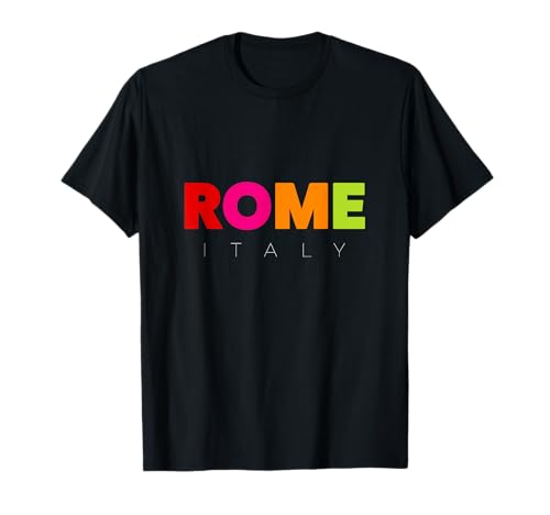 Coole Herren Damen Kinder Bunte Rom Italien Grafikdesign T-Shirt von Bahaa's Tee