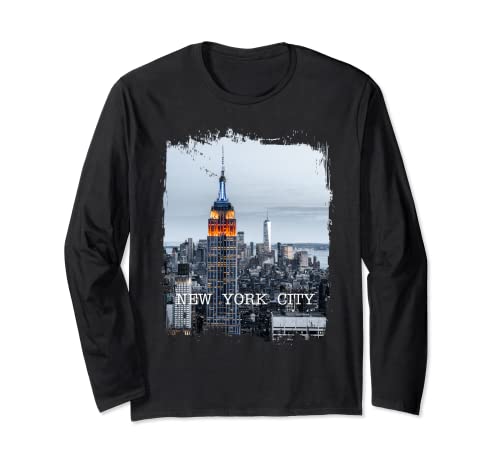 Enjoy Herren Damen Kinder Cool New York City Skyline Graphic Langarmshirt von Bahaa's Tee