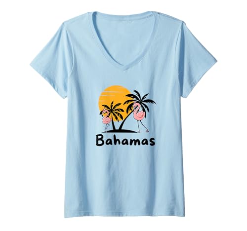 Damen Bahamas T-Shirt mit V-Ausschnitt Damen Bahamas T-Shirt mit V-Ausschnitt von Bahamas Souvenir Store