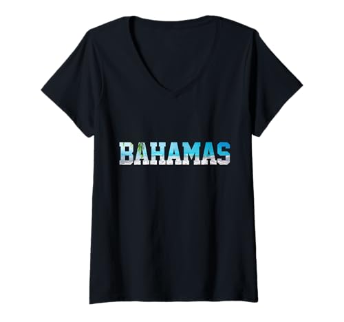 Damen Bahamas T-Shirt mit V-Ausschnitt Damen Bahamas T-Shirt mit V-Ausschnitt von Bahamas Souvenirs