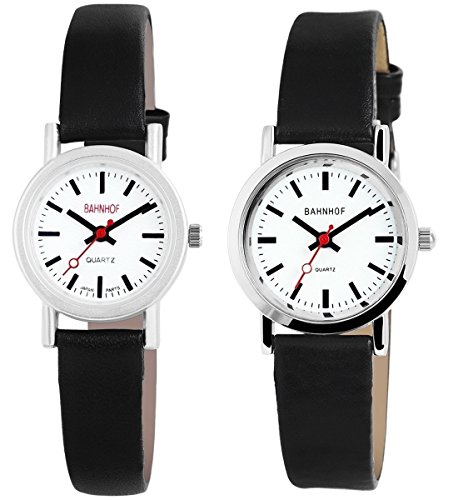 Bahnhof Damen Analog Quarz Uhr mit Leder Armband 100322100027 von Bahnhof