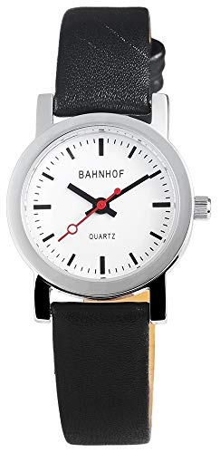 Bahnhof Damen Analog Quarz Uhr mit Leder Armband 100722000001 von Bahnhof