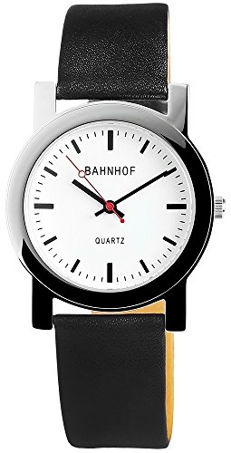 Bahnhof Damen Analog Quarz Uhr mit Leder Armband 200722000001 von Bahnhof