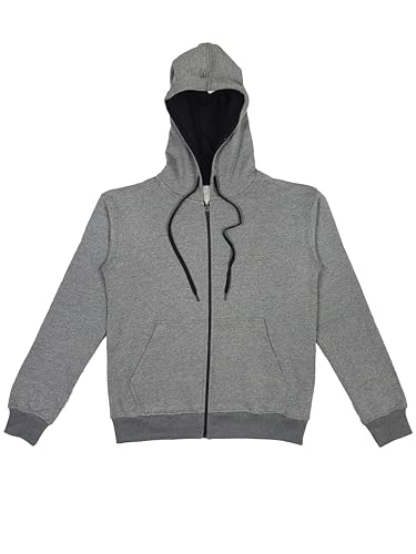 Bahob® Damen-Kapuzenpullover mit Reißverschluss, langärmelig, durchgehender Reißverschluss, weich, Größe S-6XL, grau, 36 von Bahob