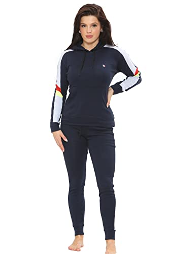 Bahob® Damen Sportbekleidung Set, 2 Stück Frauen Trainingsanzug Set Hoodie und Stretch Leggings Damen Gym Wear Trainingsanzüge Activewear Set S bis XL, navy, 38 von Bahob