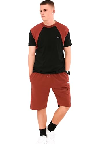 Bahob® Herren Kurz Pyjama Sets Weiche Baumwolle Herren Kurz PJs Nachtwäsche Set für Männer S bis 3XL, Mss-153-c, L von Bahob