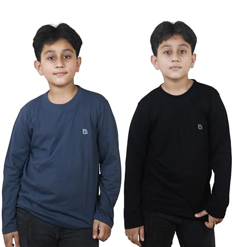 Bahob ® 2er Pack Jungen Langarm T-Shirt Top Kinder Rundhals Langarm T-Shirt Weiche Baumwolle 3-14 Jahre (BFTS-51-A, 5-6 Jahre) von Bahob