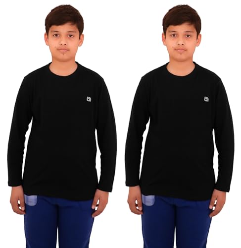 Bahob ® 2er Pack Jungen Langarm T-Shirt Top Kinder Rundhals Langarm T-Shirt Weiche Baumwolle 3-14 Jahre (BFTS-51-C, 9-10 Jahre) von Bahob