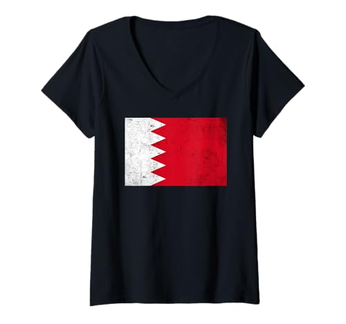 Damen Bahrain Flagge Grafik für Männer Frauen Kinder T-Shirt mit V-Ausschnitt Damen Bahrain Flagge Grafik für Männer Frauen Kinder T-Shirt mit V-Ausschnitt von Bahrain Flag Graphic Store
