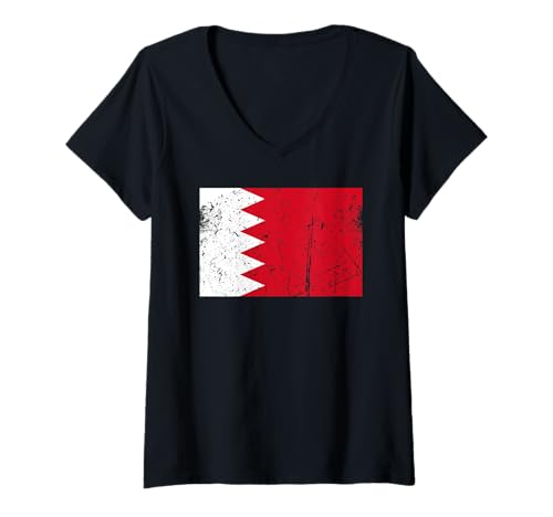 Damen Bahrain Flagge Grafik für Männer Frauen Kinder T-Shirt mit V-Ausschnitt Damen Bahrain Flagge Grafik für Männer Frauen Kinder T-Shirt mit V-Ausschnitt von Bahrain Flag Graphic Store
