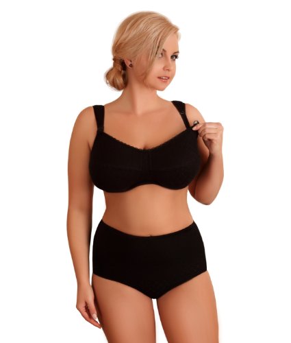 BaiBa Klassischer Still-BH ohne Bügel aus Baumwolle, Größe 80L 80 L, Farbe Schwarz von BaiBa Lingerie