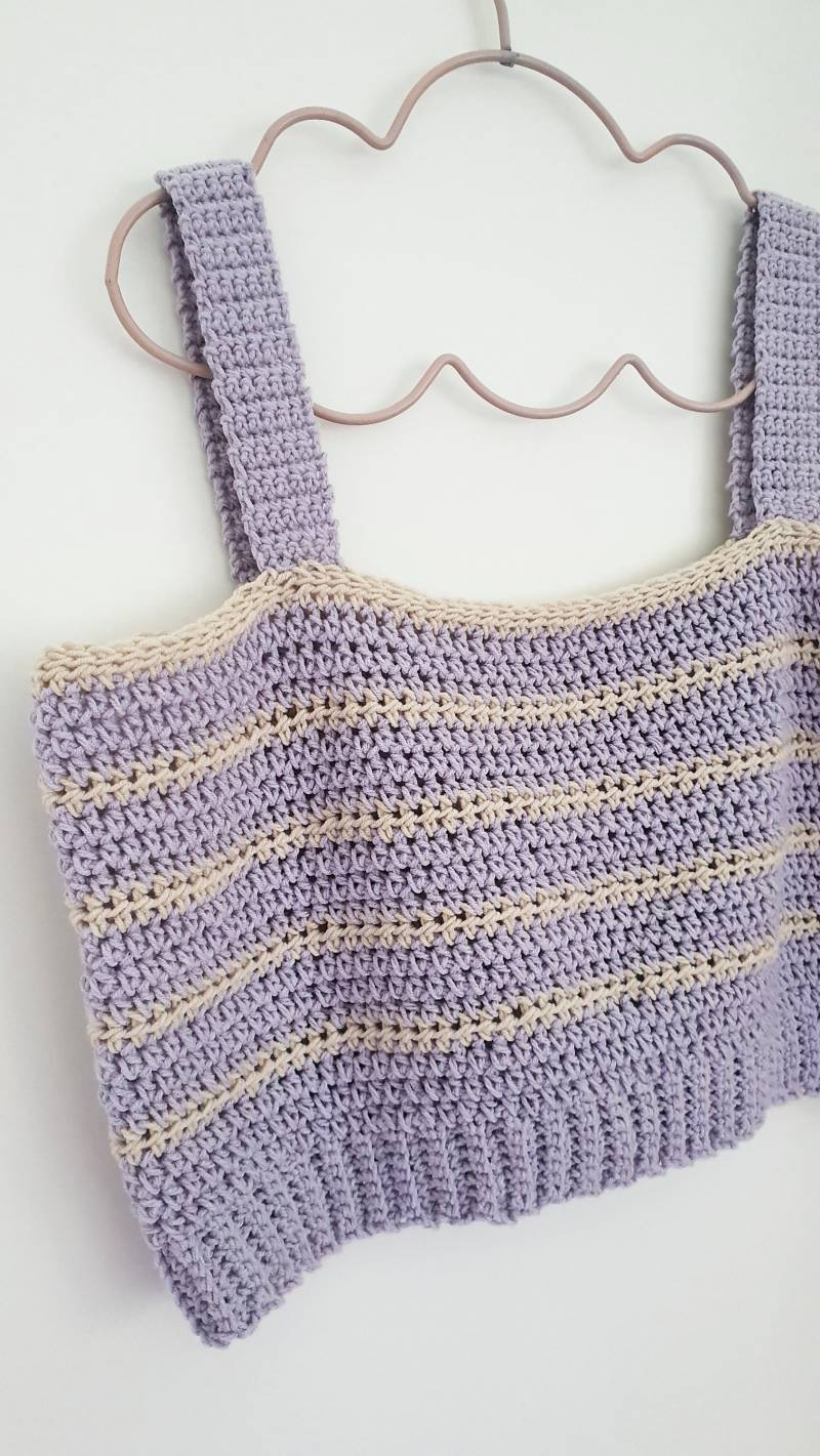 Delilah Häkel Top, Handgemachtes Ready To Wear, Streifen Top von BaiKarina