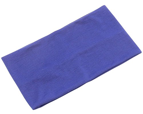 BaiX Damen Solid Stretch Breites Sport Stirnband Baumwolle Yoga Haarband Bandanas Königsblau von BaiX