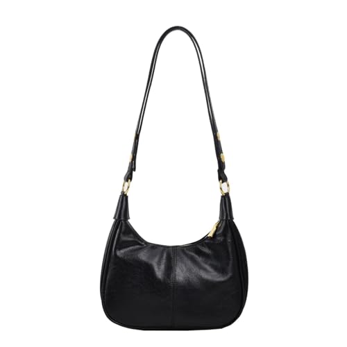Kleine Hobo-Taschen für Damen, Halbmond-Retro-Tragetasche, Handtasche, PU-Leder, Schultertasche 2025, Schwarz, Small Kleine Hobo-Taschen für Damen, Halbmond-Retro-Tragetasche, Handtasche, PU-Leder, Schultertasche 2025, Schwarz, Small von BaiYouDa