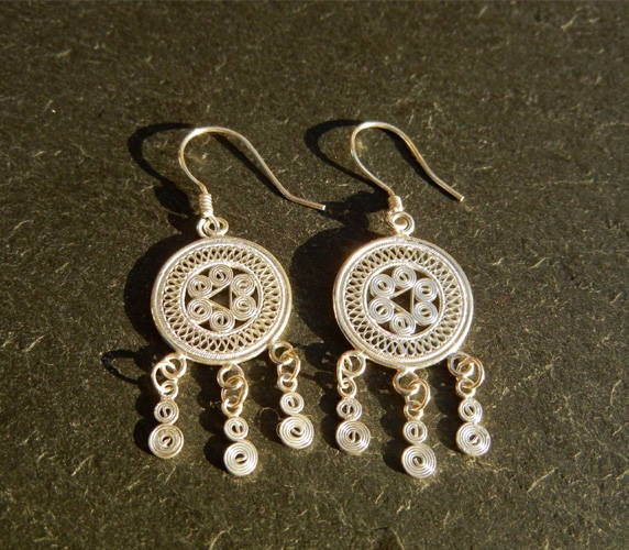 Filigrane Ohrringe, in Massivem 990 Silber, Feines Silber Filigrane Ohrringe, in Massivem 990 Silber, Feines Silber von BaieDesPerles