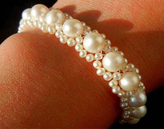 Süßwasser-Zuchtperlen-Armband 6, 5-7mm Aa+ Süßwasser-Zuchtperlen-Armband 6, 5-7mm Aa+ von BaieDesPerles