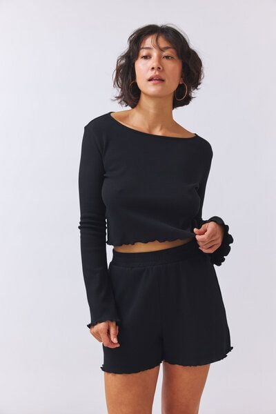 Baìge the Label Bamika - cropped Longsleeve mit Rollsaum von Baìge the Label