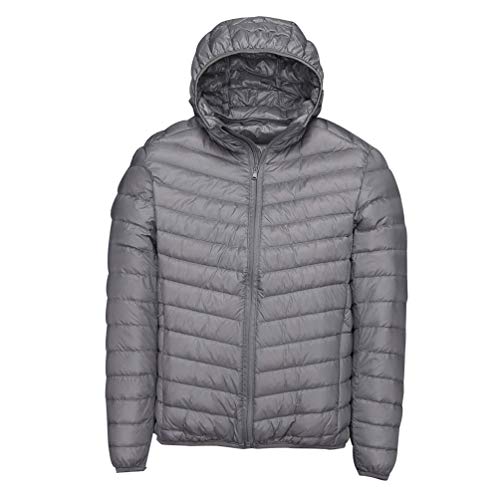 Baijiaye Herren Mikro- Daunen Echt-Daunen Leichte Steppjacke Funktionelle für Freizeit Sport Reisen Silber grau 3XL von Baijiaye