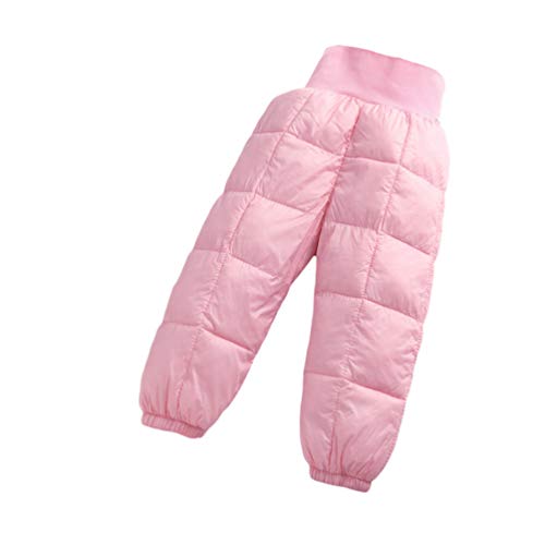 Baijiaye Junge Mädchen Daunenhose Winterhose Unisex Kinder Stepphose Warm Winter Kinder Leichte Daunen Hose Rosa von Baijiaye