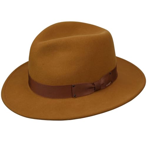 Bailey 1922 Curtis Wollhut Wollfilzhut Hut Travellerhut Herrenhut Damen/Herren - Made in USA Traveller mit Ripsband Winter Herbst-Winter - XL (60-61 cm) senf von Bailey